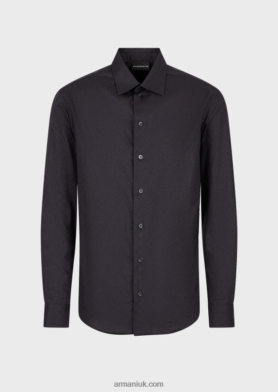 Geometric Jacquard Shirt Men VP6Z81144 Armani Black
