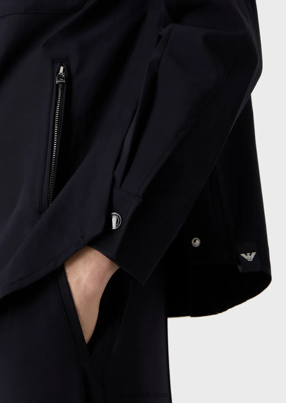 Two-Way Stretch Technical-Nylon Shirt With Pockets Men VP6Z81095 Armani Navy Blue