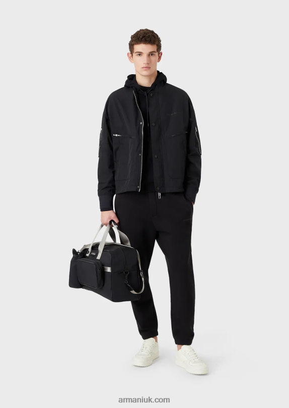 Double-Jersey Hooded Sweatshirt With Embroidered Logo Men VP6Z81573 Armani Navy Blue