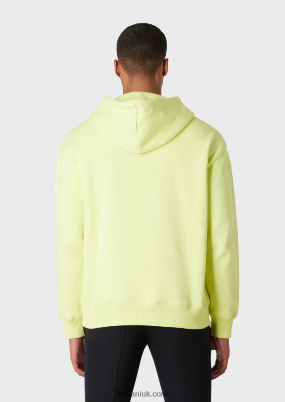 Hooded Sweatshirt With Embossed Oversized Eagle Men VP6Z81576 Armani Lime Green