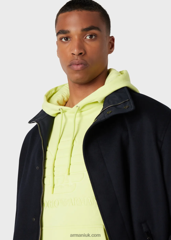 Hooded Sweatshirt With Embossed Oversized Eagle Men VP6Z81576 Armani Lime Green
