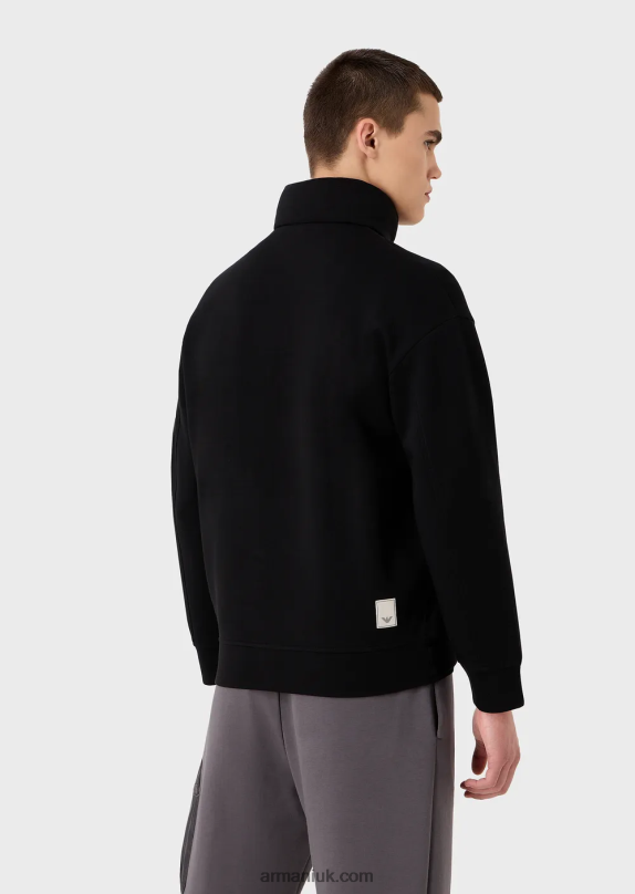 Travel Essentials Full-Zip Sweatshirt In Double Jersey Men VP6Z81380 Armani Black