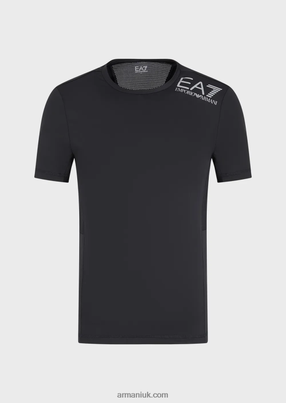 Dynamic Athlete T-Shirt In Vigor7 Technical Fabric Men VP6Z81747 Armani Deep Black