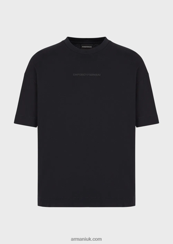 Heavy-Jersey T-Shirt With Bold Rubberised Logo Men VP6Z81629 Armani Navy Blue