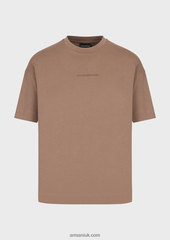 Heavy-Jersey T-Shirt With Bold Rubberised Logo Men VP6Z81630 Armani Dove Grey