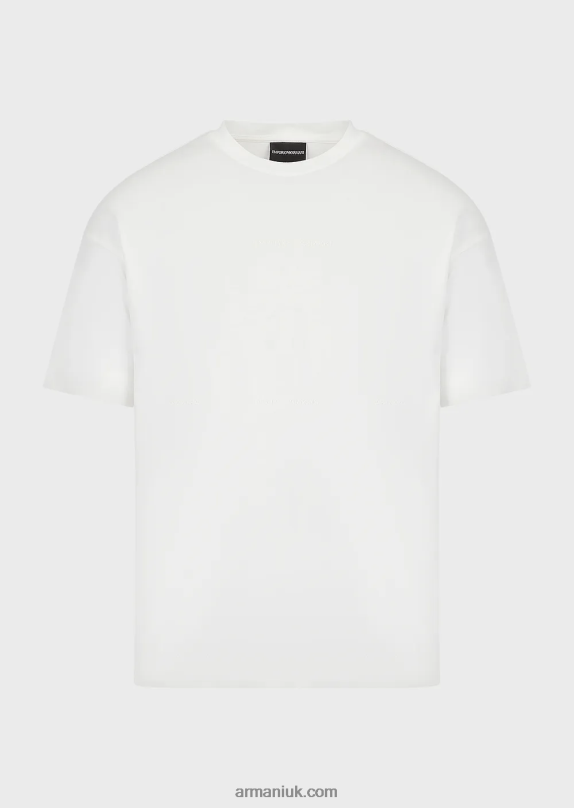 Heavy-Jersey T-Shirt With Bold Rubberised Logo Men VP6Z81632 Armani White