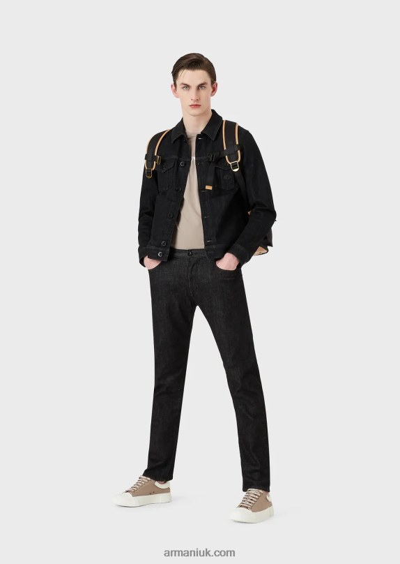 Pima Jersey T-Shirt With Logo Print Men VP6Z81717 Armani Green Logo