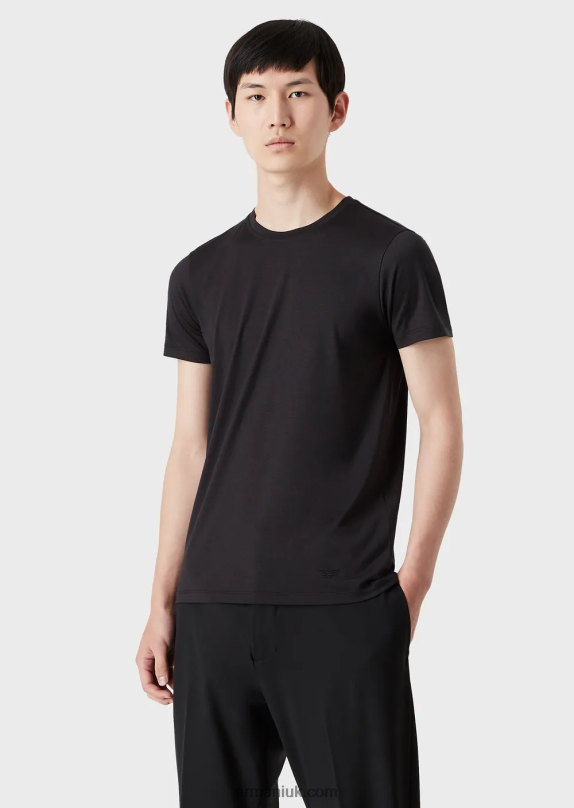 Silk/Cotton Blend T-Shirt Men VP6Z81735 Armani Black