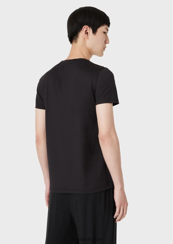 Silk/Cotton Blend T-Shirt Men VP6Z81735 Armani Black