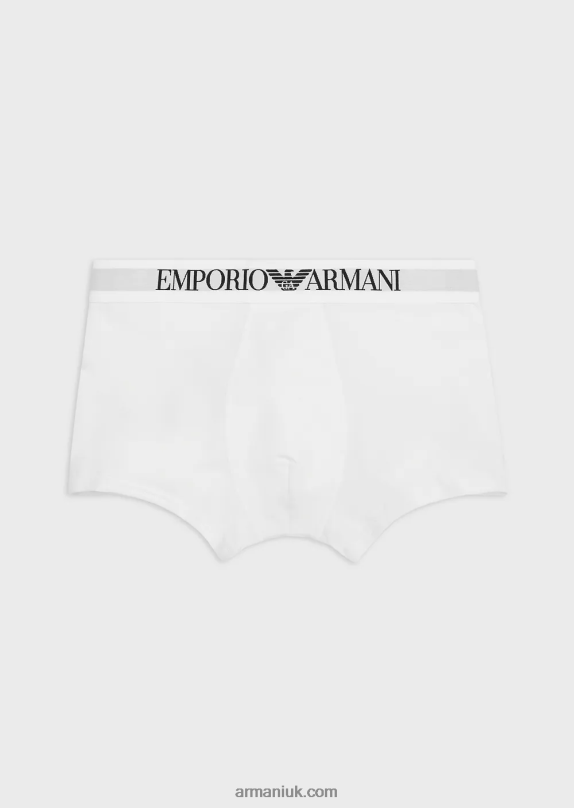 Basic Boxer Briefs With Logo Waistband Men VP6Z81776 Armani White