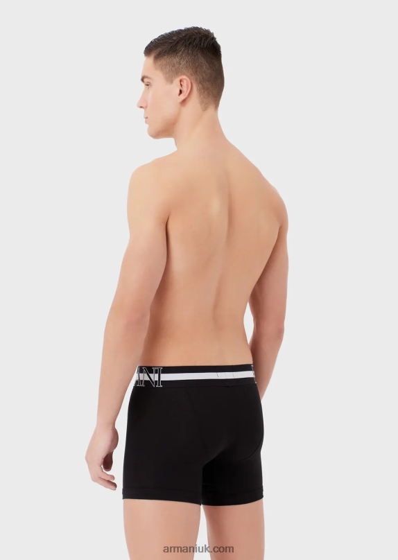 Organic Cotton Boxer Briefs With Megalogo Men VP6Z81775 Armani Black