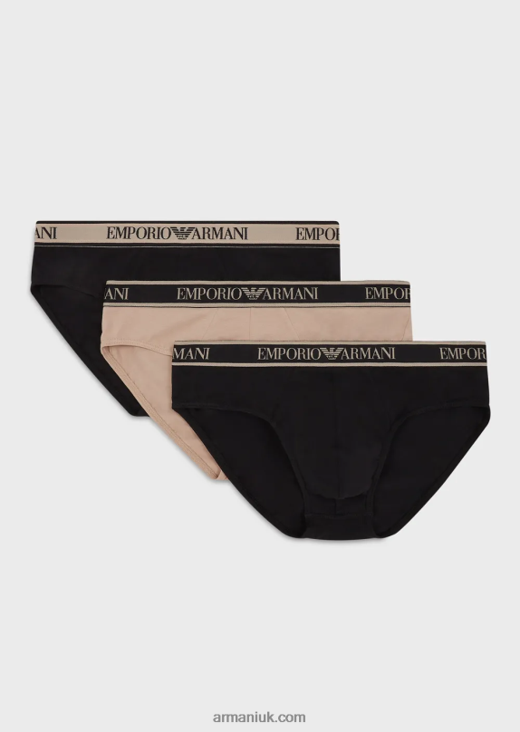 Three-Pack Of Briefs With Core Logo Waistband Men VP6Z81787 Armani Black