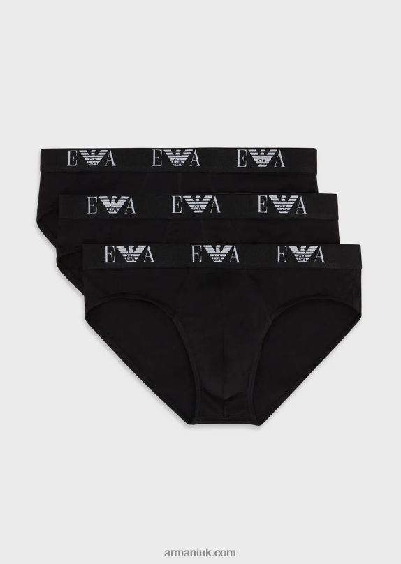 Three-Pack Of Briefs With Essential Monogram Logo Men VP6Z81798 Armani Black