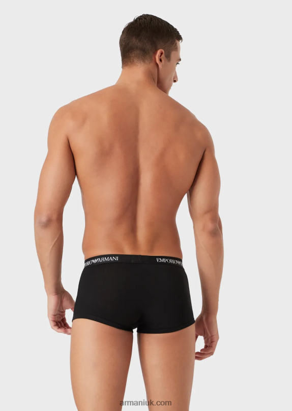 Three-Pack Of Pure Cotton Basic Boxer Briefs Men VP6Z81755 Armani Black