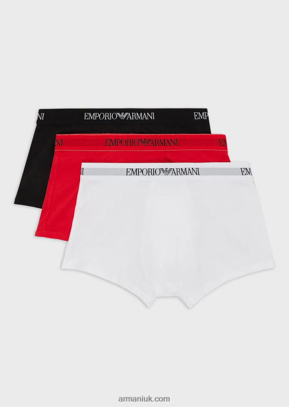 Three-Pack Of Pure Cotton Basic Boxer Briefs Men VP6Z81757 Armani Multicolour