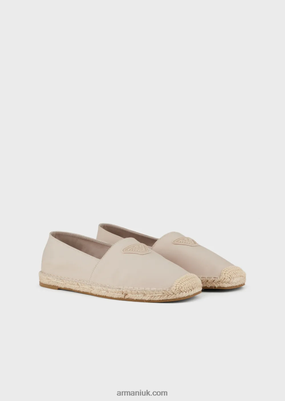 Canvas Espadrilles With Eagle Patch Men VP6Z81008 Armani Beige