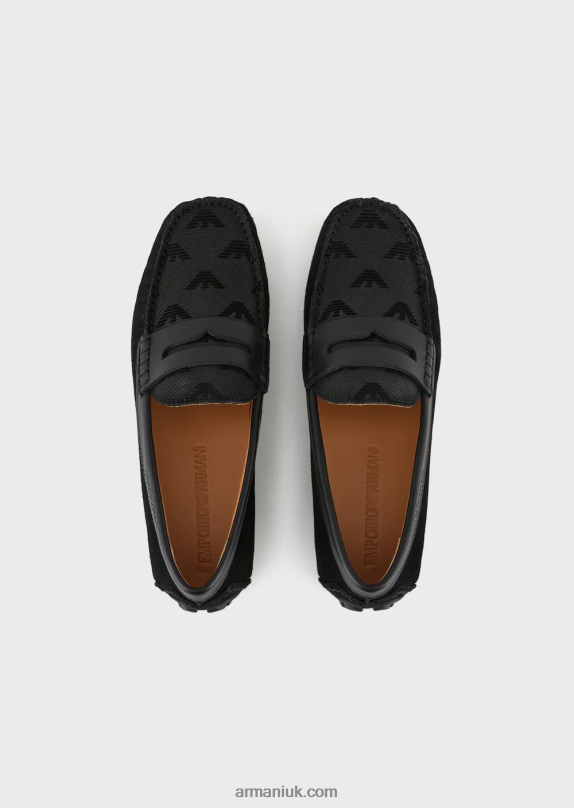 Suede Driving Shoes Men VP6Z81838 Armani Black