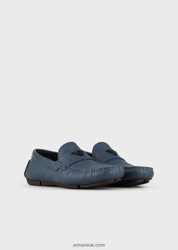 Tumbled-Leather Driving Shoes Men VP6Z81842 Armani Avio