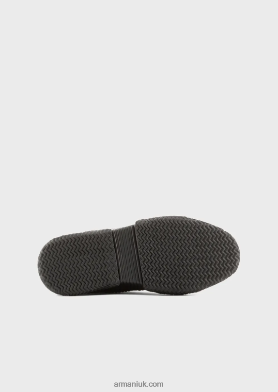 Leather And Recycled Nylon Sneakers With Multi-Layered Soles Men VP6Z81894 Armani Black