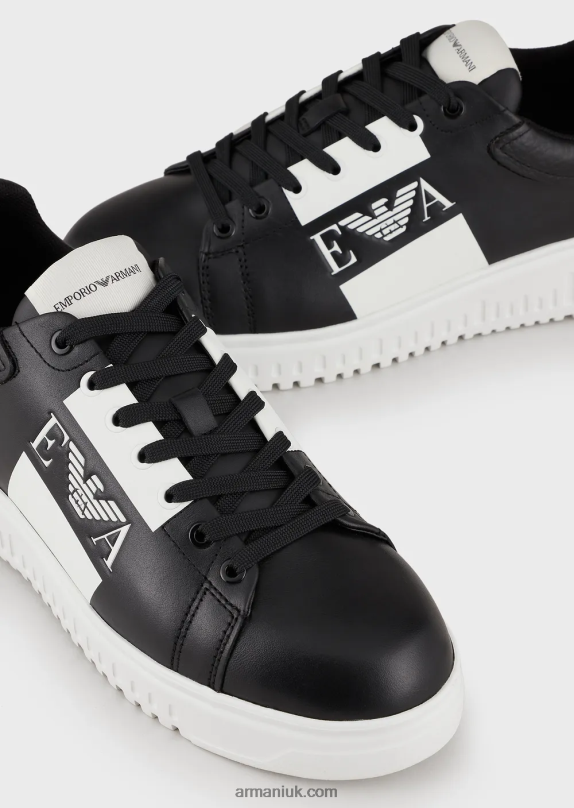 Leather Sneakers With Side Logo Men VP6Z81869 Armani