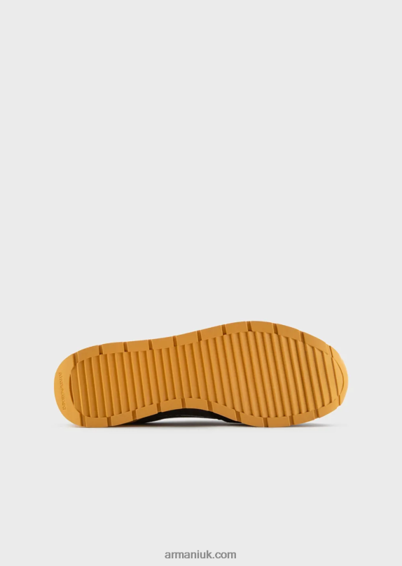 Mesh Sneakers With Suede Details And Eagle Patch Men VP6Z81886 Armani Pattern