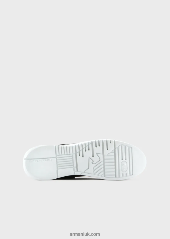 Soft Leather Sneakers With Bold Logo Men VP6Z81867 Armani Black