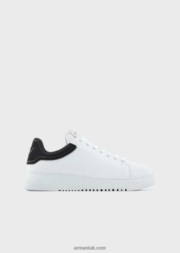 Soft Leather Sneakers With Rubber Backs Men VP6Z81903 Armani Two-Tone