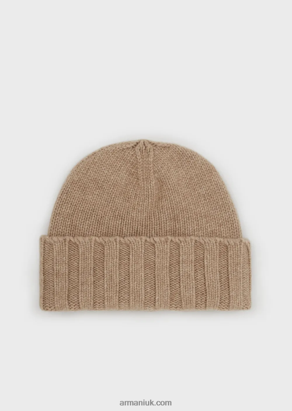 Ribbed Cashmere Beanie Women VP6Z8779 Armani Beige