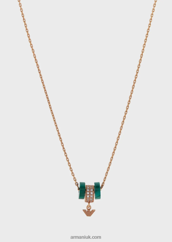 Green Malachite Components Necklace Women VP6Z8834 Armani Rose Gold