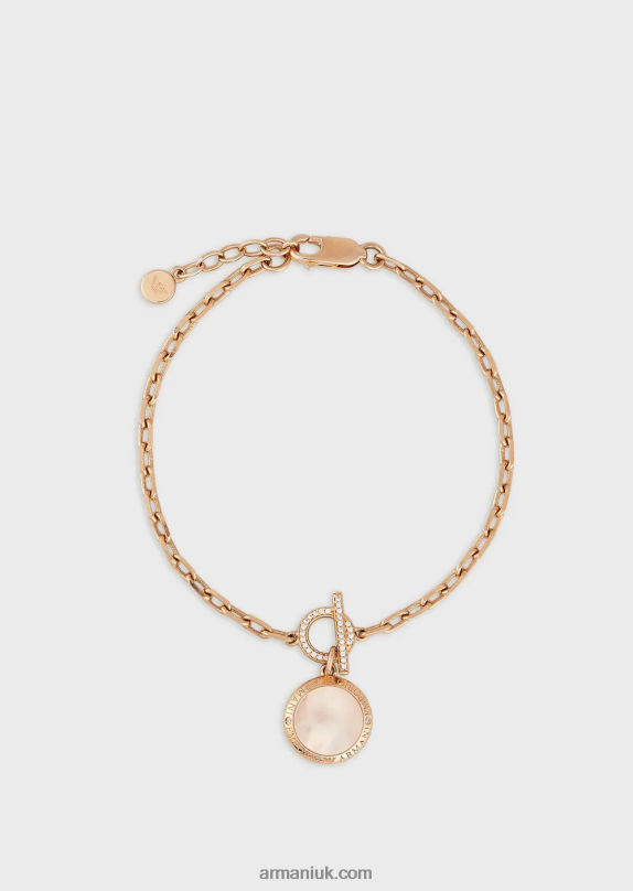 Peach Mother Of Pearl Chain Bracelet Women VP6Z8787 Armani