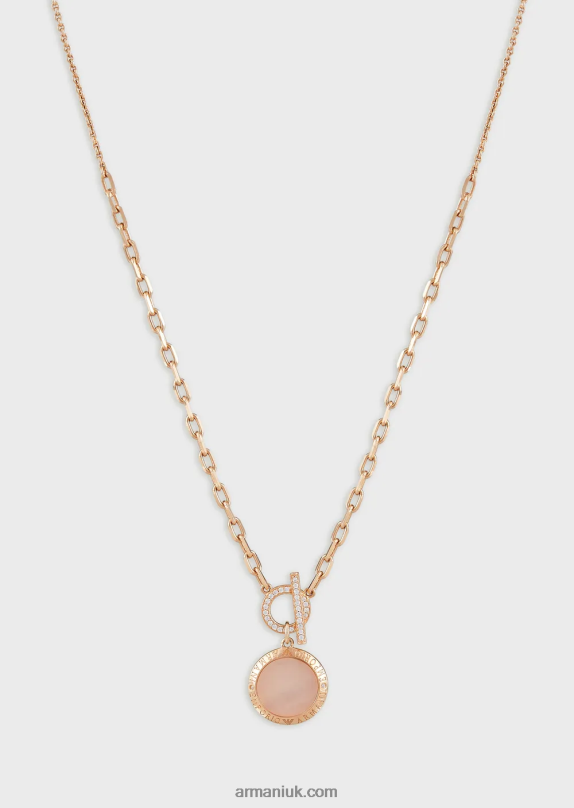 Peach Mother Of Pearl Pendant Necklace Women VP6Z8788 Armani