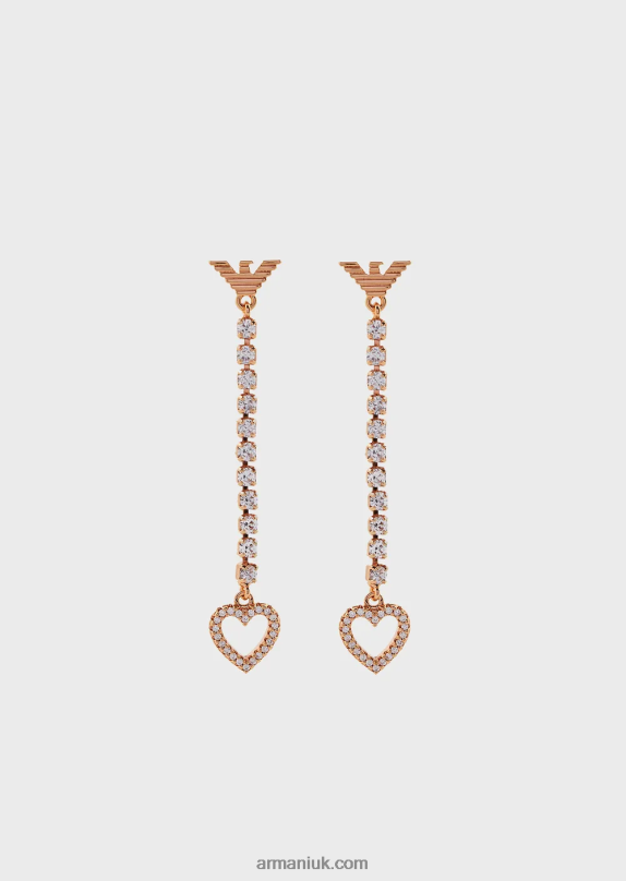 Rose Gold-Tone Brass Drop Earrings Women VP6Z8801 Armani Rose Gold