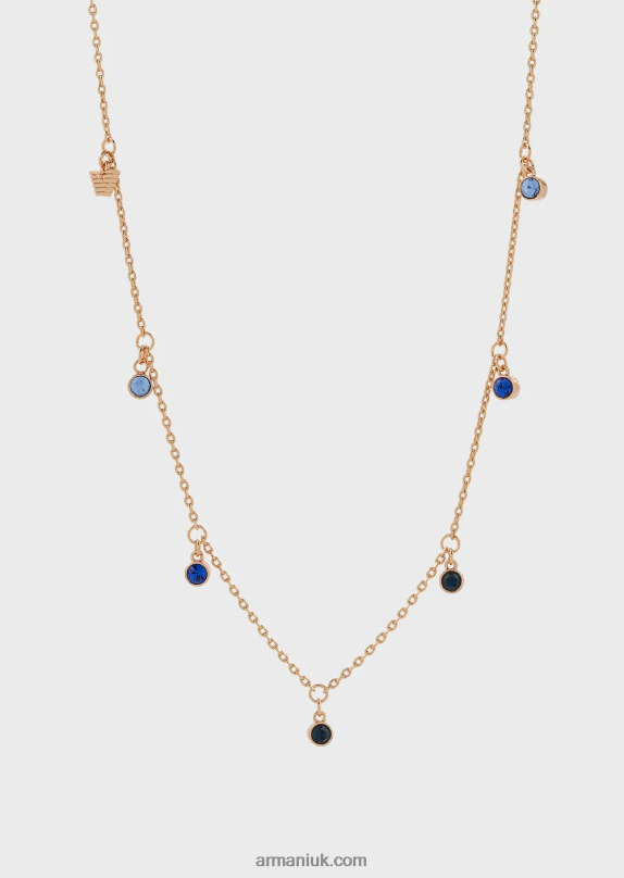 Rose Gold-Tone Brass Station Necklace Women VP6Z8828 Armani Rose Gold