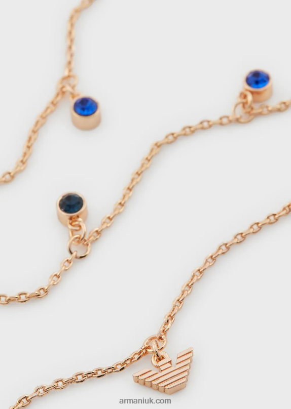 Rose Gold-Tone Brass Station Necklace Women VP6Z8828 Armani Rose Gold