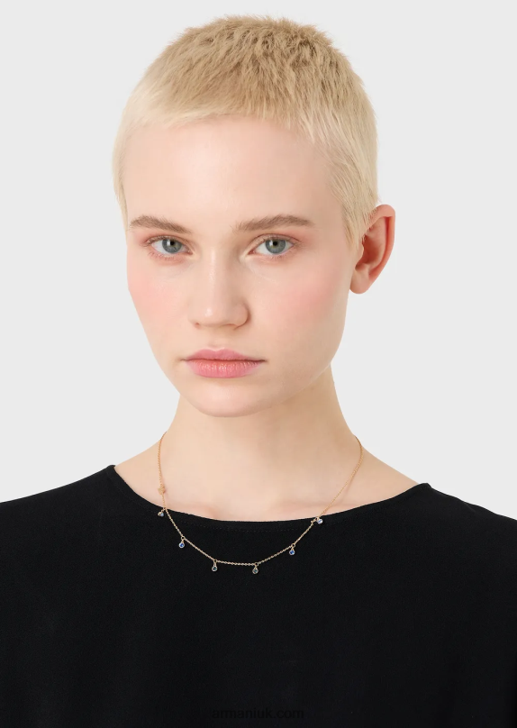 Rose Gold-Tone Brass Station Necklace Women VP6Z8828 Armani Rose Gold