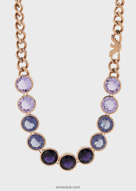 Rose Gold-Tone Stainless Steel Components Necklace Women VP6Z8830 Armani Rose Gold