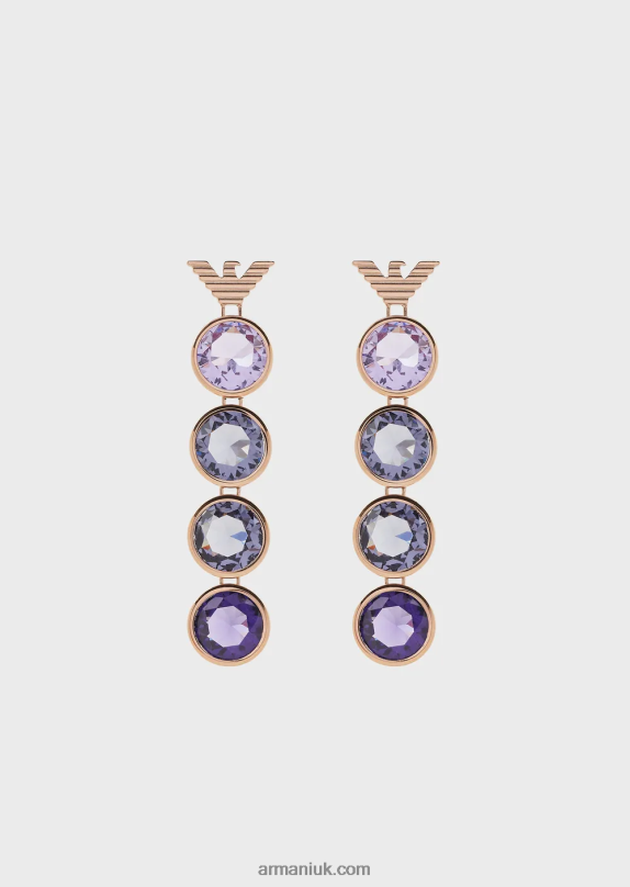 Rose Gold-Tone Stainless Steel Drop Earrings Women VP6Z8832 Armani Rose Gold