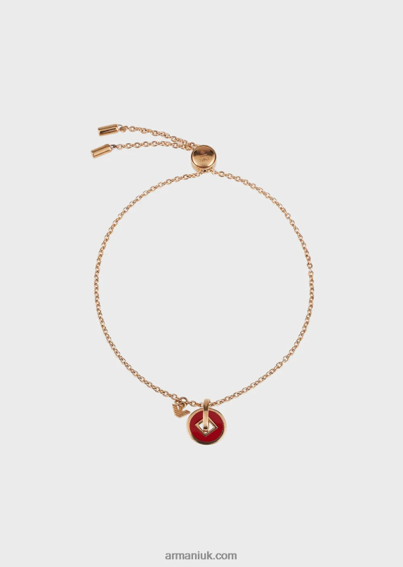 Rose Gold-Tone Sterling Silver Chain Bracelet Women VP6Z8789 Armani Gold