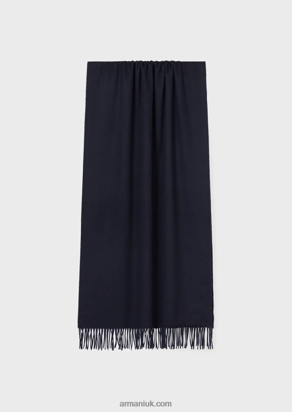 Casentino Cashmere Scarf Women VP6Z8877 Armani Navy Blue