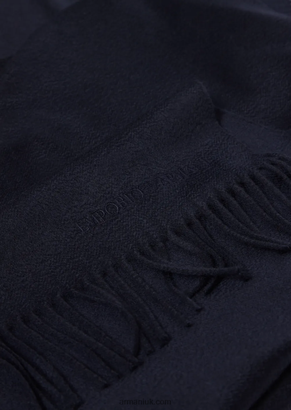 Casentino Cashmere Scarf Women VP6Z8877 Armani Navy Blue