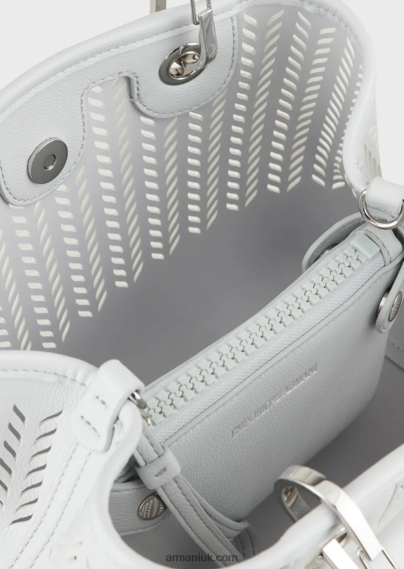 Armani Sustainability Values Small Myea Shopper Bag With Perforated Chevron Motif Women VP6Z8707