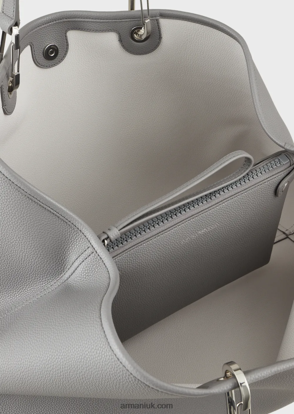 Large Myea Shopper Bag With Deer Print Women VP6Z8690 Armani Gray