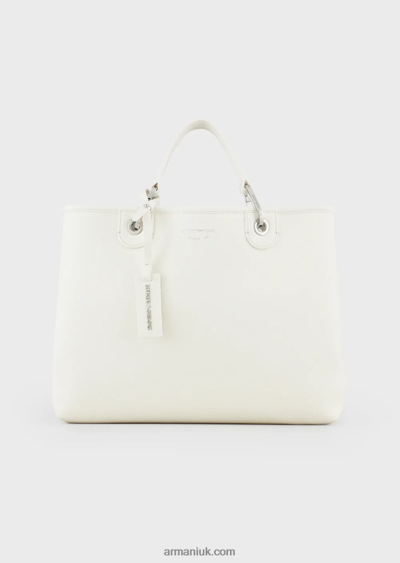 Medium Myea Shopper Bag With Deer Print Women VP6Z8680 Armani Silver/Smoke