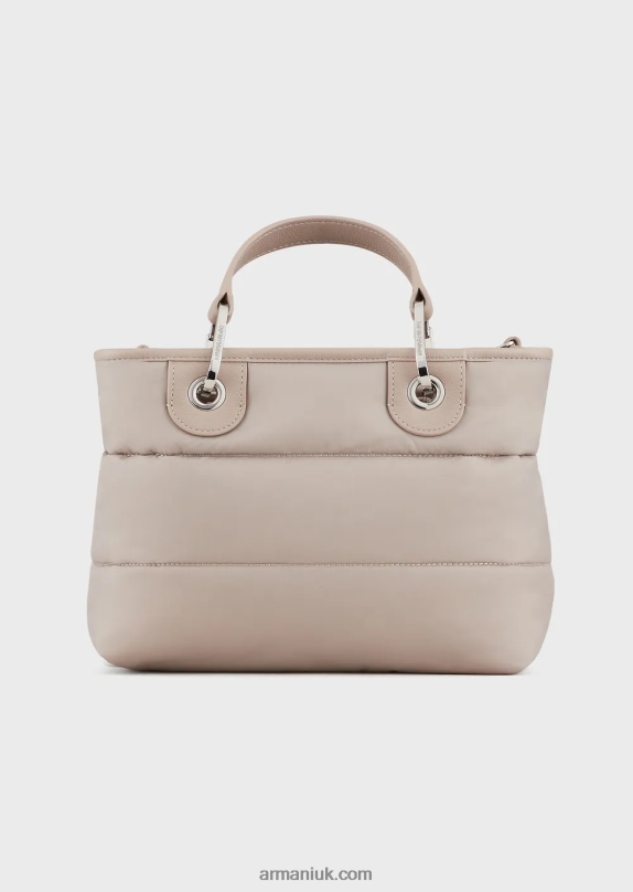 Small Myea Shopper Bag In Quilted, Recycled Nylon Women VP6Z8671 Armani Beige