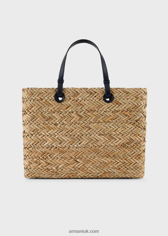 Mare Capsule Collection Straw Shopper Bag Women VP6Z8737 Armani Beige
