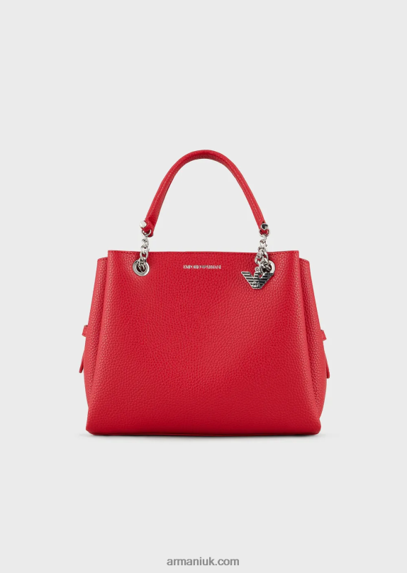 Palmellato Leather-Effect Handbag With Eagle Charm Women VP6Z8728 Armani Red