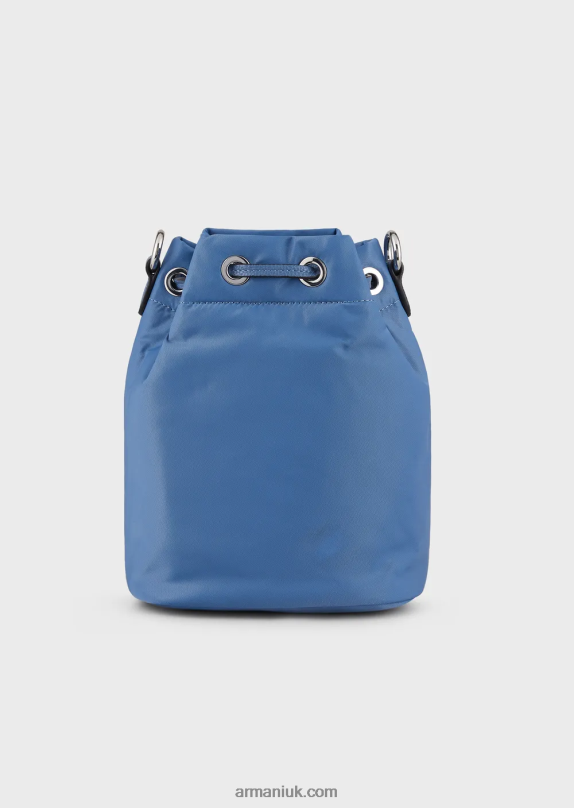 Travel Essentials Recycled-Nylon Bucket Bag Women VP6Z8741 Armani Azure