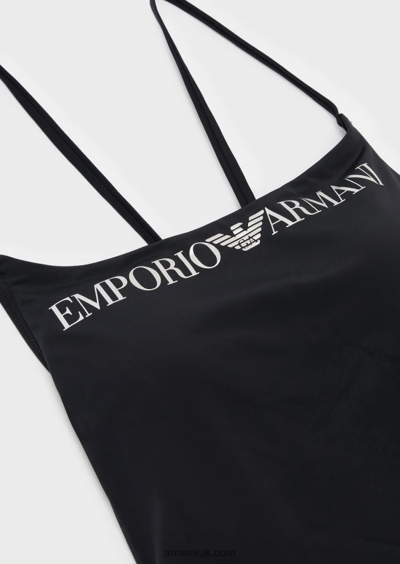 Recycled Nylon Swimsuit With Logo Women VP6Z89 Armani Black