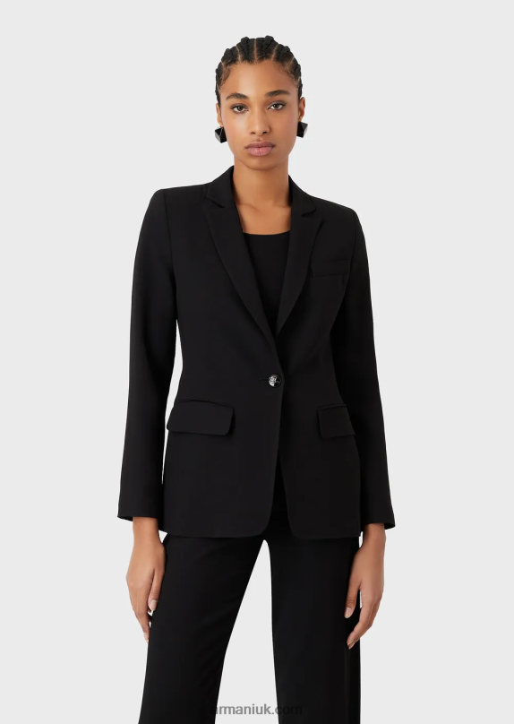 Single-Breasted Jacket In Stretch Viscose Women VP6Z833 Armani Black