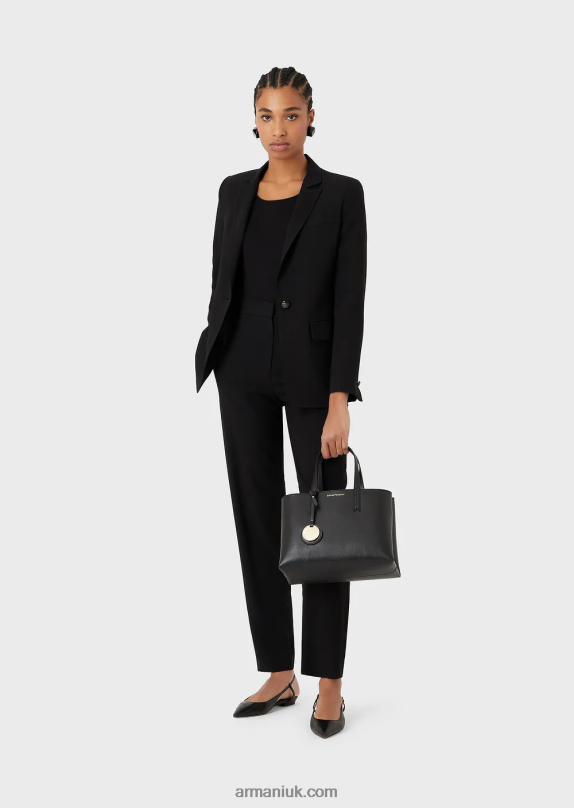 Single-Breasted Jacket In Stretch Viscose Women VP6Z833 Armani Black